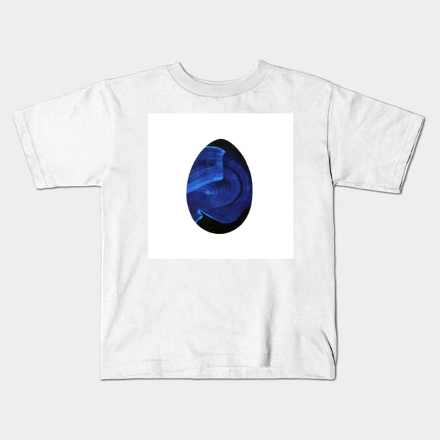 Easter egg - textured blue smears isolated on white background. Watercolor colorful textured painting. Design for background, cover and packaging, Easter and food illustration, greeting card. Kids T-Shirt by Olesya Pugach